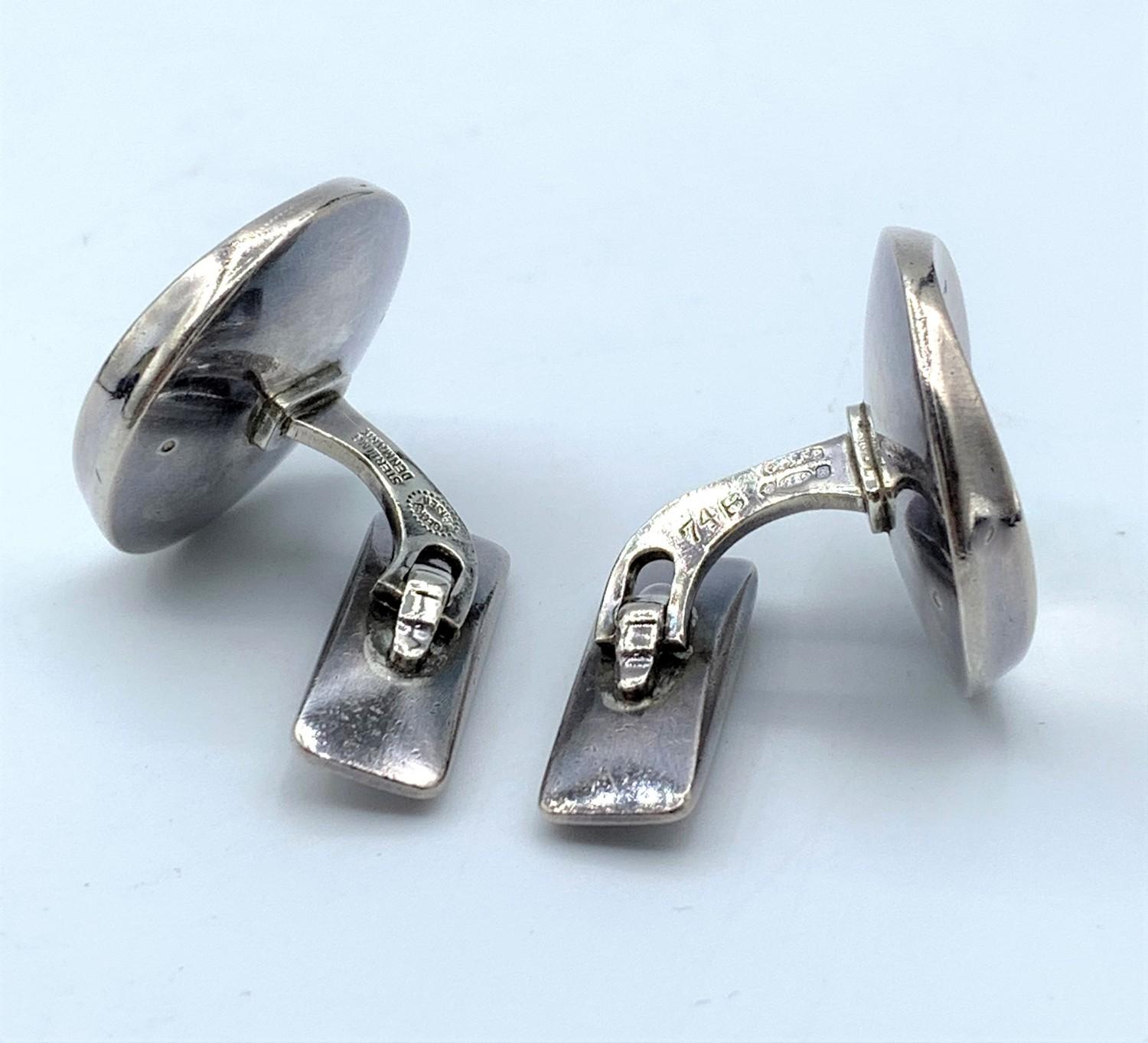 Pair of Georg Jensen Silver Cufflinks in original Box, weight 21.7g and size 25x30mm approx - Image 3 of 3