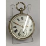Antique Large and heavy Silver cased Fusee Pocket Watch by H. Laycock Settle
