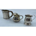 3x assorted Antique Silver Jugs, weight 170g approx (3)