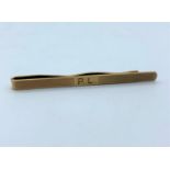 9CT Yellow Gold Money Clip with Initial P.L. weight 7.6g and 7cm long approx