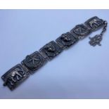 Vintage Egyptian Silver bracelet, weight 27g and 19cm long and 22mm wide