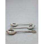 3x Silver Masonic Tea Spoons, weight 32.4g (3)