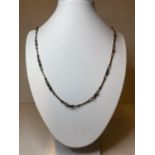 Antique Silver Chain with Victorian style links, 72cm long and weight 20g, marked for 925 sterling