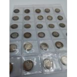 Good selection of 30 x Silver three penny Coins, all different dates (no doubles), mostly in