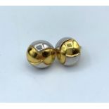 A Pair of Modern Design 18CT White and Yellow Gold Earrings, weight 1.6g