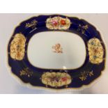 H & R Daniel Large Serving Plate circa 1825 with a family crest (Dillon family ?) a demi lion,