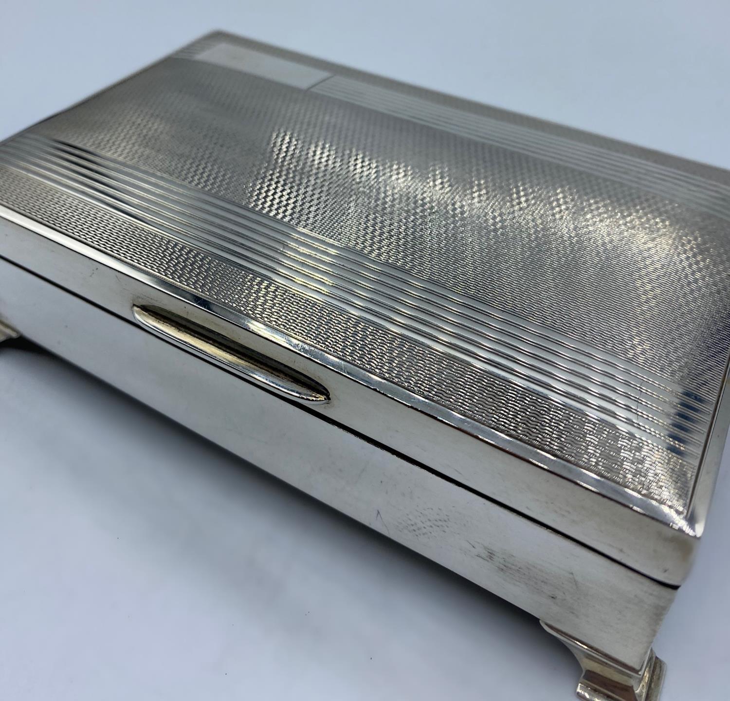 Silver Cigarette Box 1950s Birmingham in very good condition, 368g and 15x9cm approx - Image 2 of 4