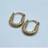 Pair of 9CT Yellow Gold Shoe Horse Earrings, 12mm long approx