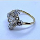 18K Edwardian Diamond Ring with small scratch on centre stone, weight 2.5g and size O