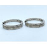 14ct White Gold Earrings With Diamonds Facing 5.1g