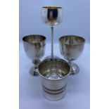 4x assorted Silver Cups, weight 154g (4)