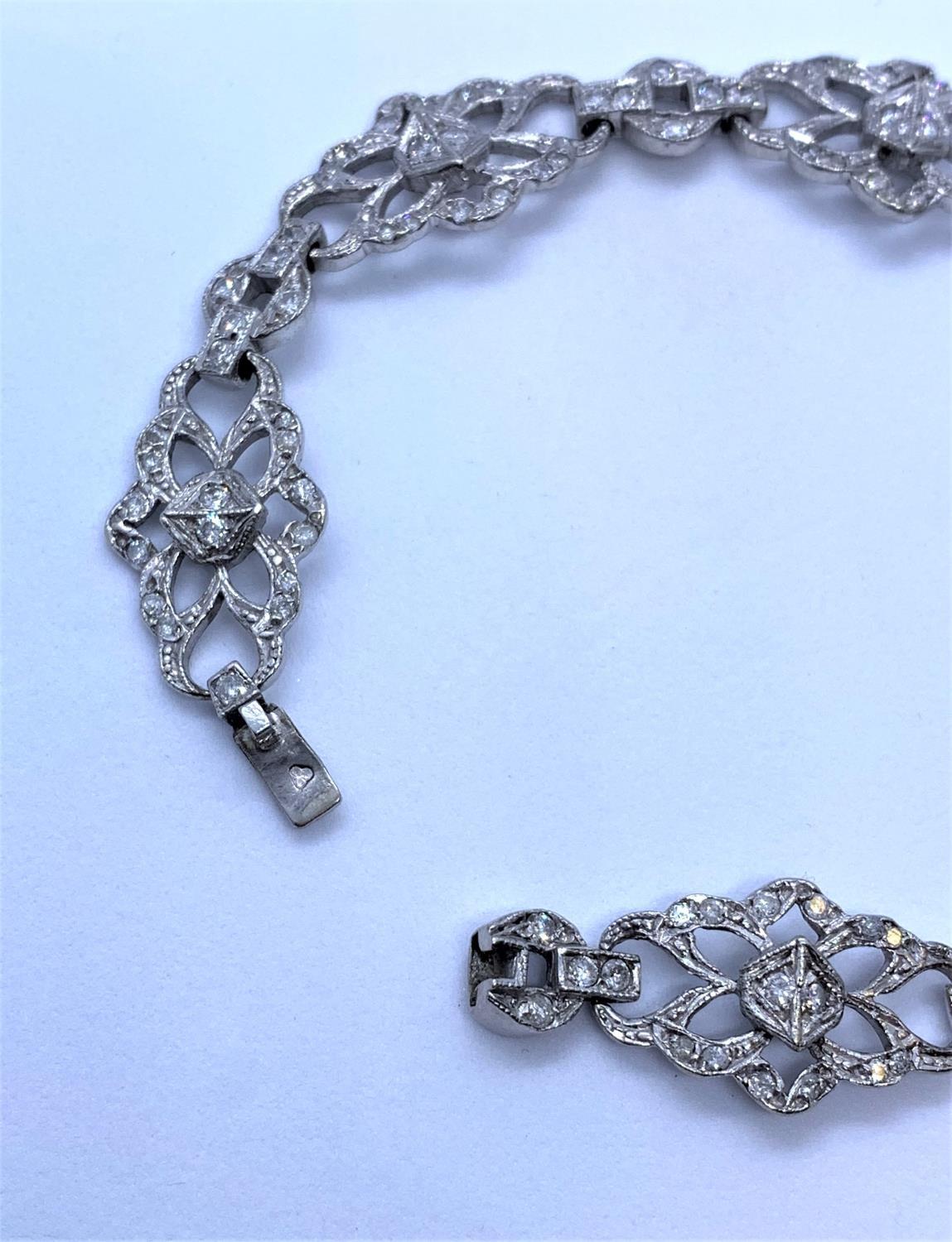 Diamond Encrusted 18K White Gold Bracelet, weight 17.3g and 18cm long approx - Image 3 of 4