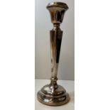 Vintage Silver Tapered Candlestick, having a Clear Hallmark for Birmingham Silver, 21.5cm tall