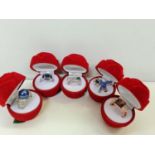 Selection of 5 boxed Silver Rings with various gemstones, marked 925 (5)