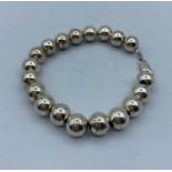 Silver Boules Bracelet, weight 15.5g and 20cm long approx, clear marking for 925 silver and the