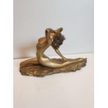 Art Deco Golden Isadora Duncan Statue, 22x33cm