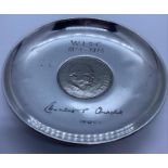 Centenary Edition of a Churchill Silver Dish 1874-1974 with Clementine Churchill signature engraved,