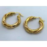 A Pair of 18ct Rose Gold Hoop Earrings, weight 7.9g