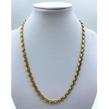 18ct yellow and white Gold designer Necklace, weight 44.7g and 42cm long
