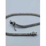 18ct white gold diamond bracelet with 3.4ct diamonds, weight 9g and 18cm long approx