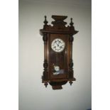 Antique Vienna Regulator Chiming Clock in working condition 80cm H x 354cm W approx with key &