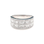 18K White Gold Eternity Ring with Round and Baguette Diamonds (1ct total weight), weight 5.11g and