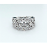18K White Gold Diamond Eternity Ring, Round Brilliant and Sand Baguettes approx 1.50cts in total,