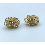 A Pair Of 18ct Gold Cluster Earrings 13.5g.