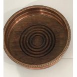 Vintage Sheffield Silver Plate Coaster dish wood lined plate remnants mainly showing Copper base.