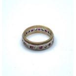 9CT Yellow and White Gold Eternity Ring, size K and weight 3.75g