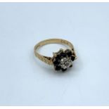 9CT Yellow gold Vintage Floral Ring Crown mount, full hallmark inside band, size K and weight 2.