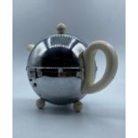 Heatmaster Chrome China Teapot, 24x18cm approx