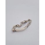 Chunky Silver Link ID Bracelet with Buckle fastener, weight 65.9g and 22cm long approx