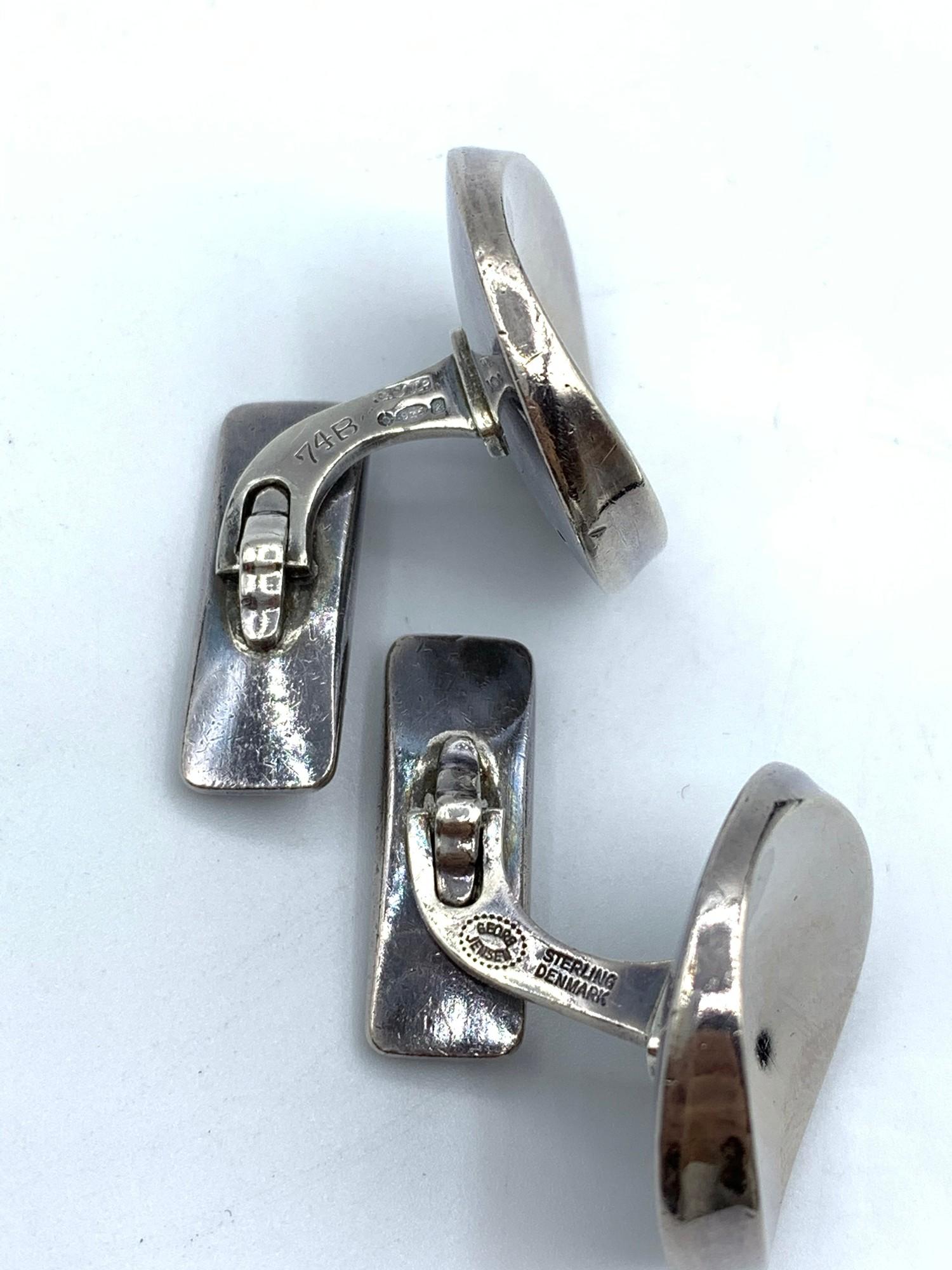 Pair of Georg Jensen Silver Cufflinks in original Box, weight 21.7g and size 25x30mm approx - Image 2 of 3