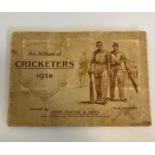 1938 Cricket Cigarette Cards Album with square signed cards