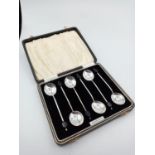 Set of 6x Silver Coffee Spoons in original Velvet Lined Presentation Box, hallmarked Birmingham,