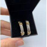 14ct White and Yellow Gold Earrings with 0.5ct Diamond inset, weight 4.2g