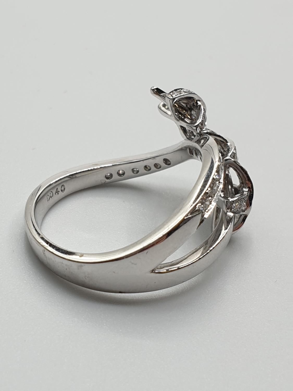 18ct White Gold Diamond Ring, weight 4.7g and approx 0.40ct diamonds, size J/K - Image 6 of 7