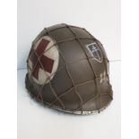 WW2 US M1 McCord 79th Inf Div Medic Captain?s Helmet. Batch No Dates Nov 1943. Correct Firestone