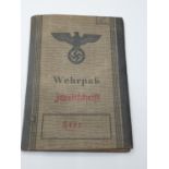WW2 German Wehrpass Book. With academic report for application to pilot school. Soldier was released