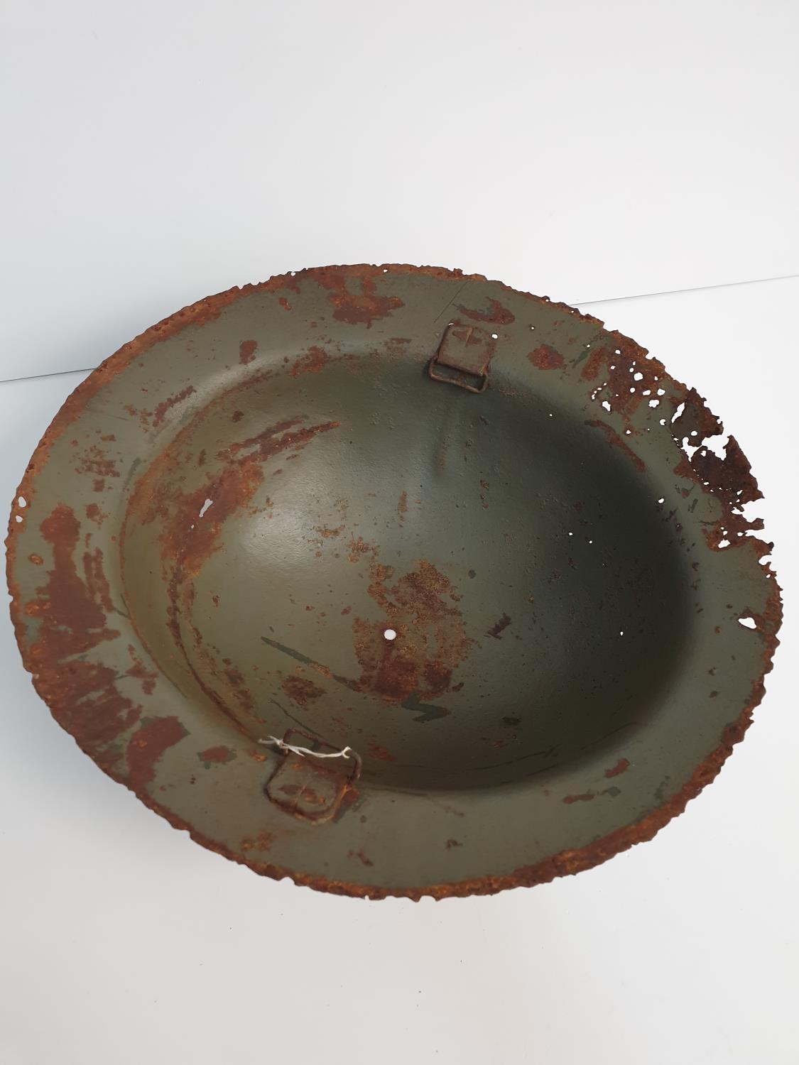 WW1 Semi Relic British Brodie Helmet-may have been rimless? Remains of a letter ?O? for the insignia - Image 3 of 5