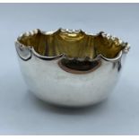 Antique Silver Bowl Hallmarked Sheffield 1896 by James Dixon & Son, 10.5 x 5.5cm and weight 113g