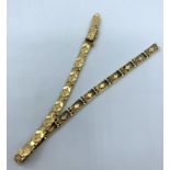 Vintage 14K Yellow Gold Floral Bracelet, weight 9g and 19cm long approx