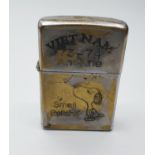 Original Zippo Vietnam Veterans Lighter Engraved ?An-Khe 1973-74? However the actual date of the