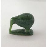 New Zealand Jade Kiwi Figurine, weight 38.9g and size 34x40x21mm (ECN696)