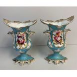 Pair of H&R Daniel new Dresden Vases good condition, 24cm tall (2)