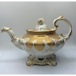 H&R Daniel Ornate Tea pot with dragon head spout and slanting rose on the lid in good condition