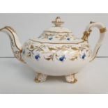 H&R Daniel Second Gadroon shape Variation Teapot with bluebell theme, pattern no 4329 in good