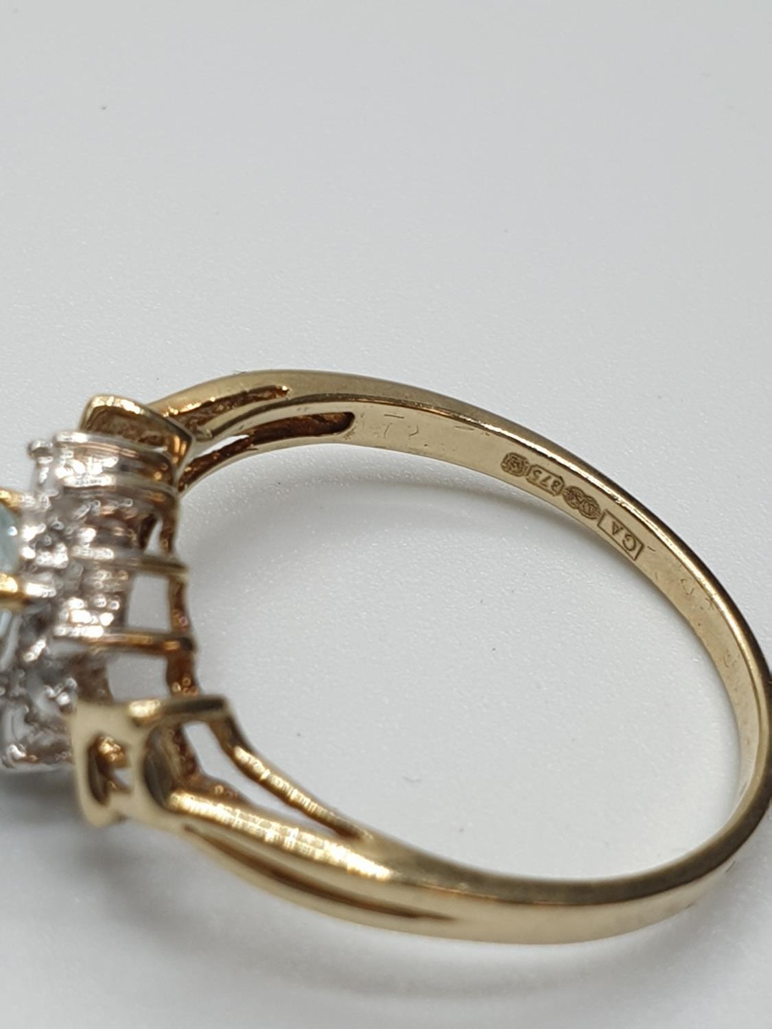 Stone set 9ct Yellow gold Ring having an oval Topaz to centre of mount with a surround of small - Image 7 of 8