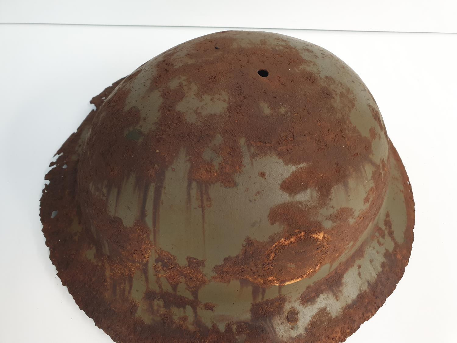 WW1 Semi Relic British Brodie Helmet-may have been rimless? Remains of a letter ?O? for the insignia - Image 2 of 5